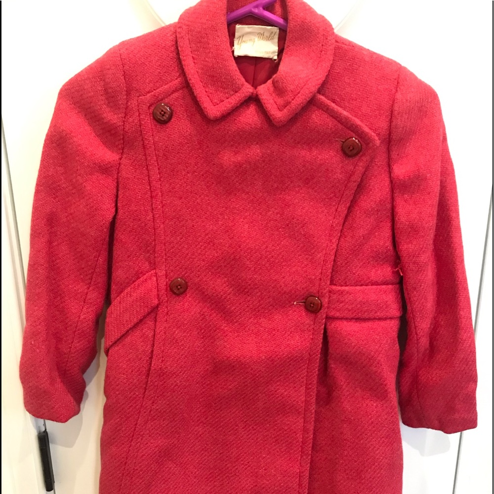 💯VINTAGE 1960s girls wool coat - Picture 2 of 9